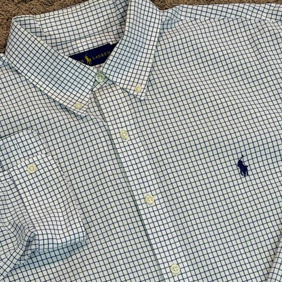 Ralph Lauren Other - Polo Ralph Lauren Oxford White Blue Green Plaid Men’s XXL Blue Pony